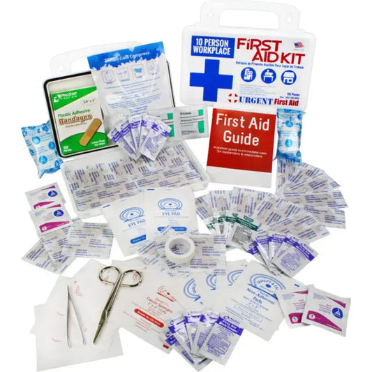 10 Person, 116 Piece Bulk Workplace First Aid Kit, Wall-Mountable And Portable Plastic Case With Gaskit - First Aid Market