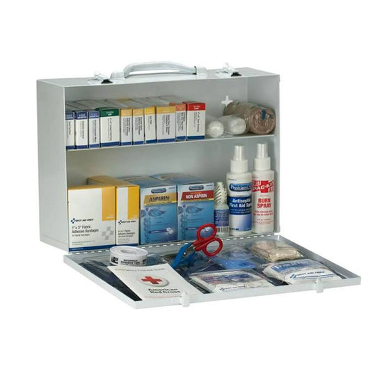 2 Shelf First Aid ANSI A+ Metal Cabinet, with Meds - First Aid Market