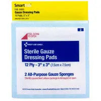 3 Inch X 3 Inch Gauze Dressing, 10 Each - SmartTab Ezrefill - FAE-5005 - First Aid Market