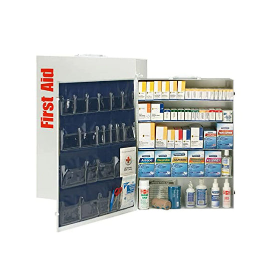 5 Shelf First Aid ANSI B+ Metal Cabinet, with Meds - First Aid Market