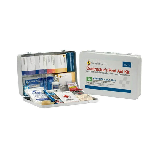50 Person Contractor ANSI B+ First Aid Kit, Metal Case - First Aid Market