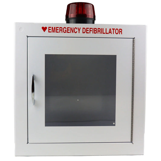 Alarmed AED Wall Cabinet With Strobe Light - First Aid Market