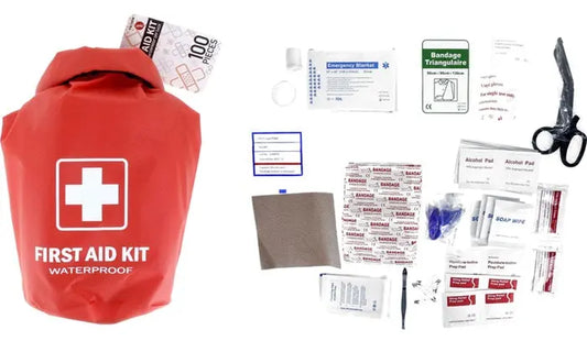 All Purpose First Aid Kit, Waterproof Dry Sack, Red, 100 Pieces - First Aid Market