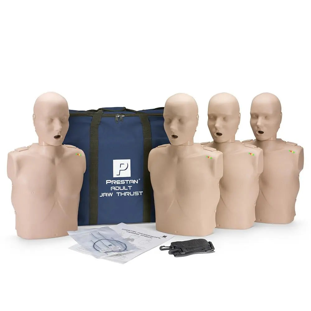 PRESTAN ADULT JAW THRUST CPR MANIKIN W/ CPR MONITOR - 4 PACK - First Aid Market