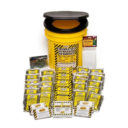 Economy Emergency Kit- 4 Person - Honey Bucket - First Aid Market