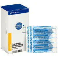 Fingertip Blue Metal Detectable Bandage, 20 Per Box - SmartTab Ezrefill - FAE-3041 - First Aid Market