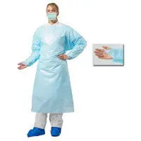 Gown, Polyethylene, Fluid Impervious, Blue, 1 Each, 6011C25-1 - First Aid Market