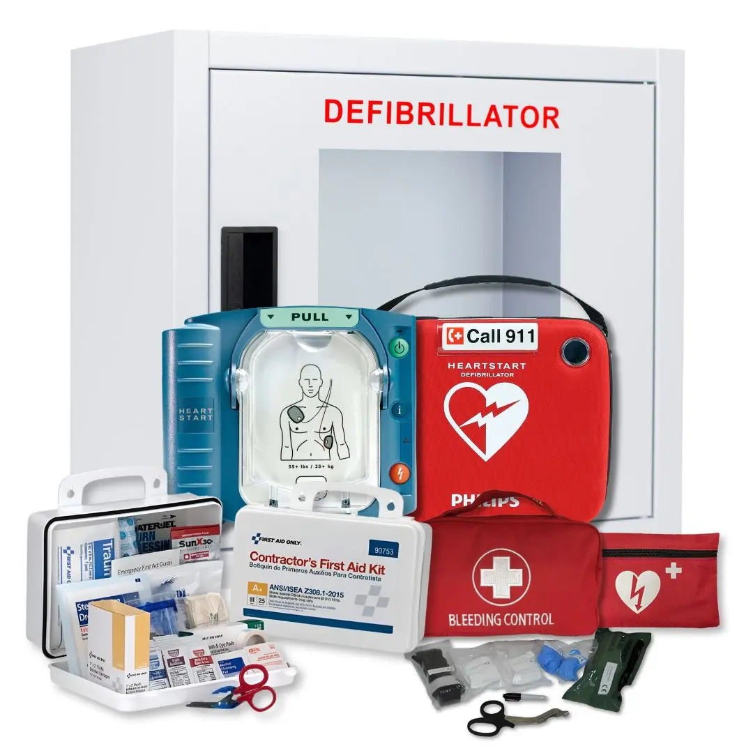 Heartstart Onsite AED New Complete First Aid and AED Value Package - First Aid Market