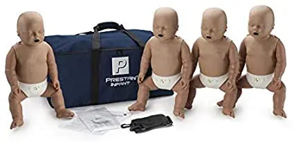 PRESTAN INFANT / BABY CPR MANIKIN W/ MONITOR - 4 PACK - DARK SKIN - First Aid Market