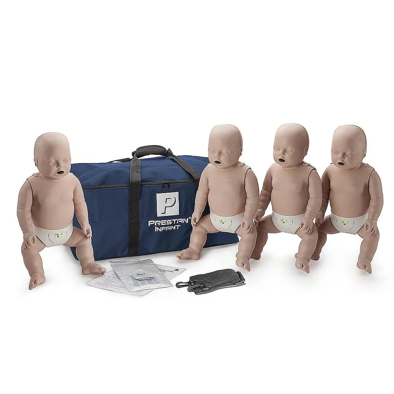 PRESTAN INFANT / BABY CPR MANIKIN W/ MONITOR - 4 PACK - MEDIUM SKIN - First Aid Market