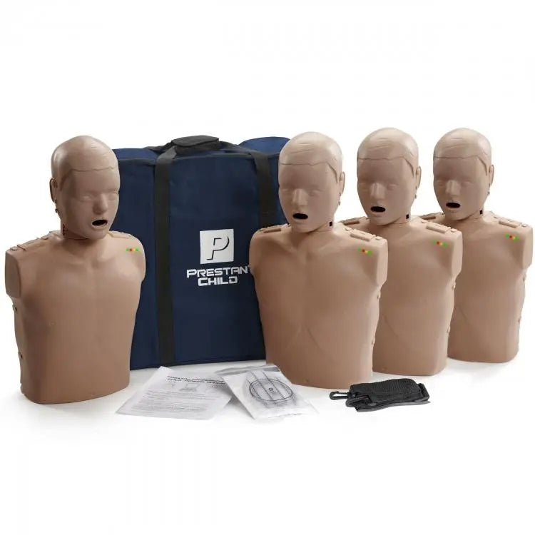 PRESTAN CHILD / PEDIATRIC CPR MANIKIN W/ MONITOR - 4 PACK - Medium SKIN - First Aid Market