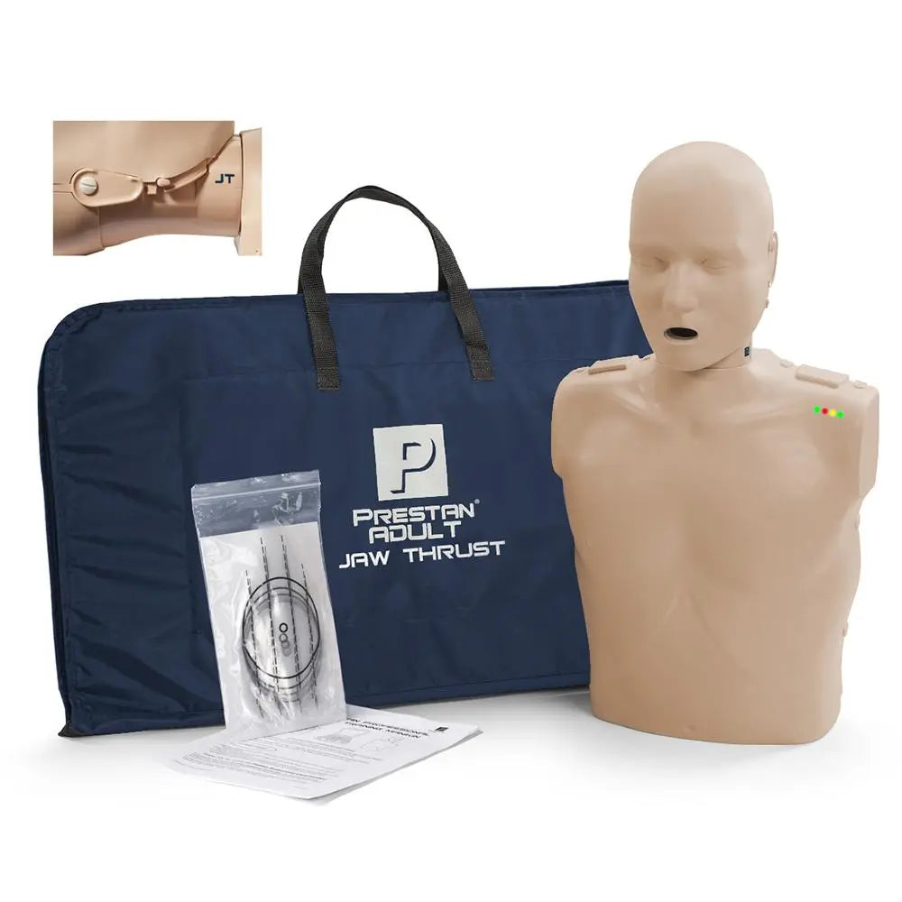 PRESTAN ADULT JAW THRUST CPR MANIKIN W/ MONITOR - MEDIUM SKIN - First Aid Market