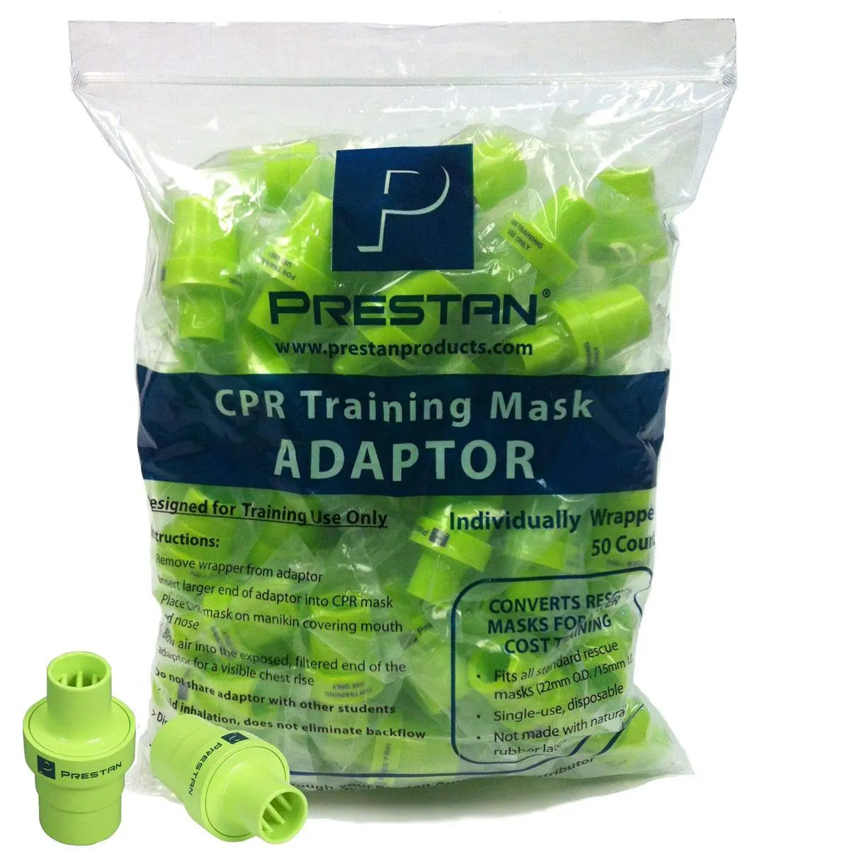 PRESTAN RESCUE MASK TRAINING ADAPTER, 50 PER PACK - First Aid Market