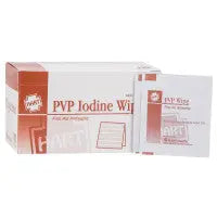 PVP Iodine Wipes, 100 Wipes Per Box, 2186 - First Aid Market