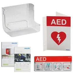 Philips AED Awareness Sign and Wall Mount Bundle - Red - First Aid Market