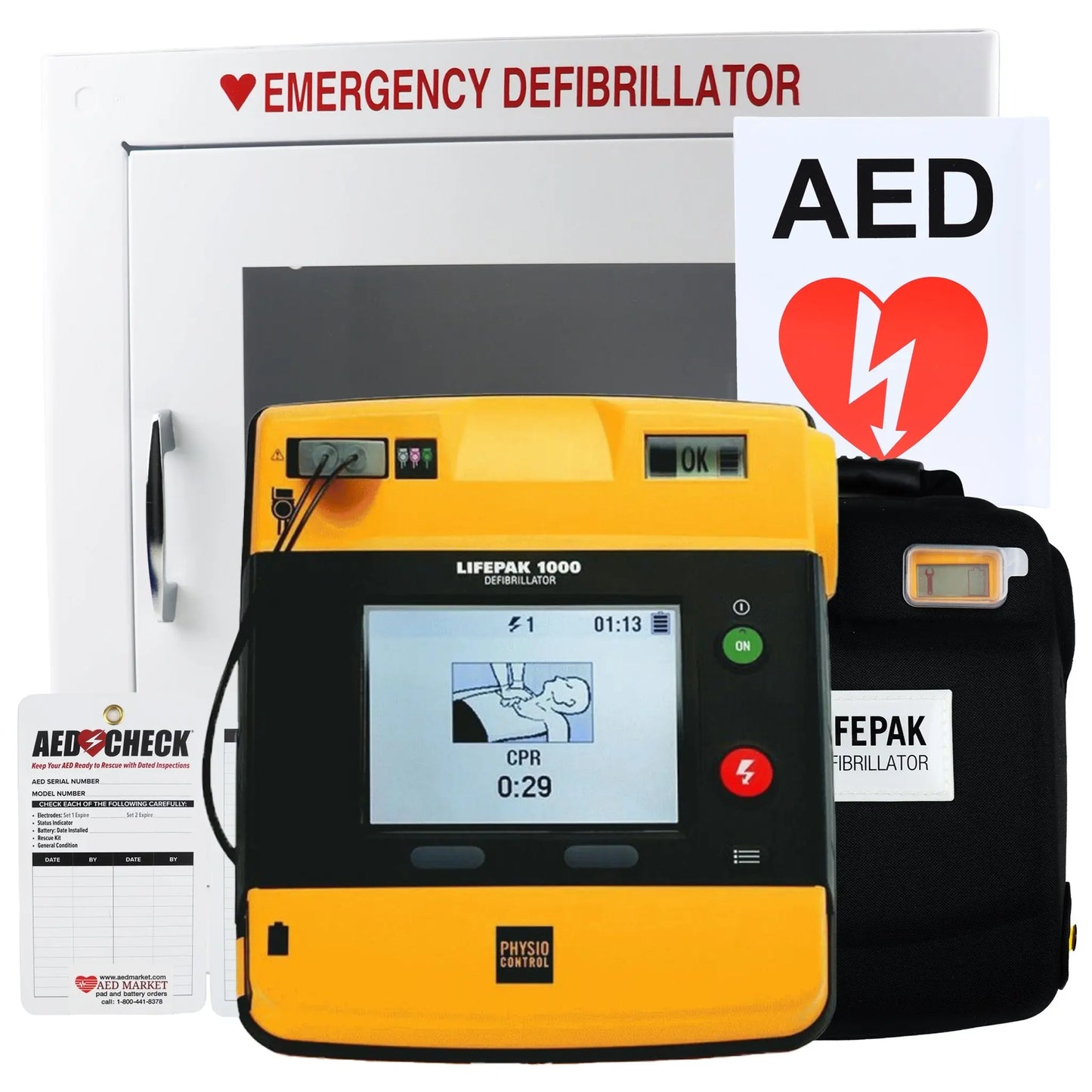 Physio-Control LIFEPAK 1000 AED Graphical Display - Recertified AED Value Package - First Aid Market