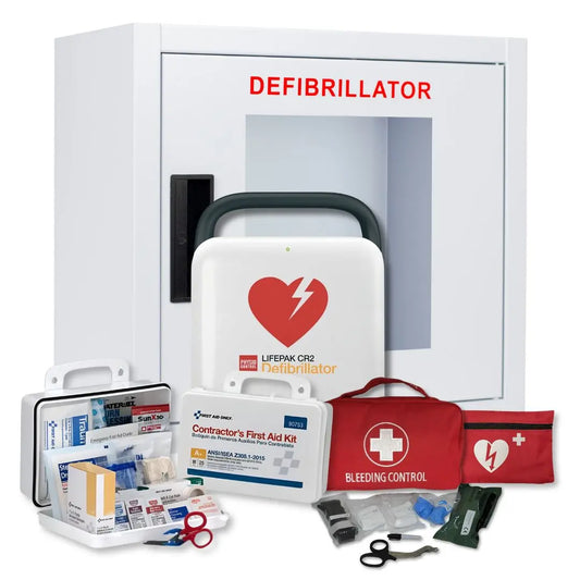 Physio Control LIFEPAK CR2 AED New Complete First Aid and AED Value Package - First Aid Market