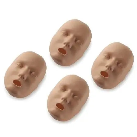 REPLACEMENT FACES FOR PRESTAN ADULT MANIKINS - 4 PACK - DARK SKIN - First Aid Market