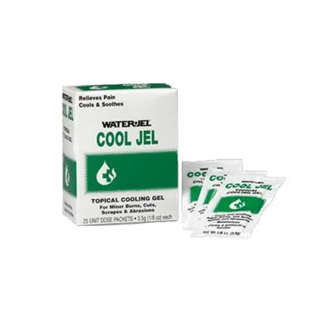 Water Jel Brand Cool Jel Burn Relief, 3.5 gm. - 25 per box - First Aid Market